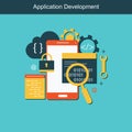 Mobile and Software App Design and Development stock illustration Royalty Free Stock Photo