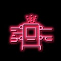 log debarking machine neon glow icon illustration Royalty Free Stock Photo