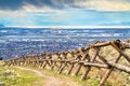 Log fence at Ensign Peak in Salt Lake City, Utah