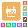 LOG file format rounded square flat icons Royalty Free Stock Photo