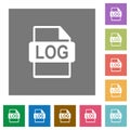 LOG file format square flat icons Royalty Free Stock Photo