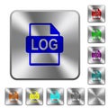 LOG file format rounded square steel buttons Royalty Free Stock Photo