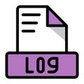 Log file icon colorful style design. document format text file icons, Extension, type data, vector illustration Royalty Free Stock Photo