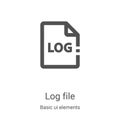log file icon vector from basic ui elements collection. Thin line log file outline icon vector illustration. Linear symbol for use Royalty Free Stock Photo