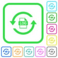 Log file rotation vivid colored flat icons