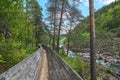 Historic wooden raft channel or timber slide of Tommerrenna