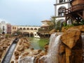 Log flume ride in Mexican setting