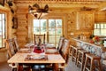 A log home dining room. Royalty Free Stock Photo