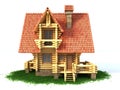 Log house 3d illustration Royalty Free Stock Photo