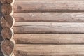 Log house corner, weathered wood, space for text Royalty Free Stock Photo