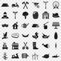 Log icons set, simple style Royalty Free Stock Photo