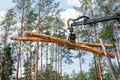 Log loader. Timber harvesting Royalty Free Stock Photo