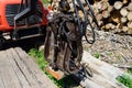 Log Loading Grapple on Old Truck