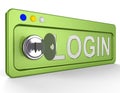 Log In Lock Shows Signin Signing In 3d Illustration Royalty Free Stock Photo