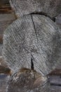 Log masonry. Corner of the log cabin made of logs.