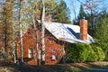 Log mountain Cabin vacation Home in woods near smoky mountains national park Royalty Free Stock Photo