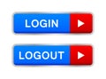 Login logout button Royalty Free Stock Photo