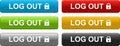 Log out buttons colorful on white Royalty Free Stock Photo