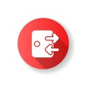 Log in and out red flat design long shadow glyph icon Royalty Free Stock Photo