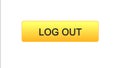 Log out web interface button orange color, internet site design, application