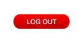 Log out web interface button red color, internet site design, application Royalty Free Stock Photo