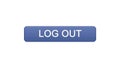 Log out web interface button violet color, internet site design, application Royalty Free Stock Photo