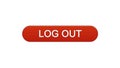 Log out web interface button wine red color, internet site design, application Royalty Free Stock Photo