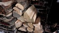 Log pile for a old Cornish Cottage open fire uk