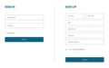 Log in and registration form. Template for sign in and sign up. Blank editable fields for members. New and existing user Royalty Free Stock Photo