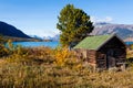 Log shack on Lake Bennet Yukon Territory YT Canada Royalty Free Stock Photo