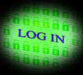 Log In Shows World Wide Web And Encryption Royalty Free Stock Photo