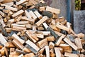 Log stockpile lumber for winter heap