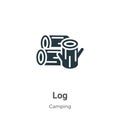 Log vector icon on white background. Flat vector log icon symbol sign from modern camping collection for mobile concept and web Royalty Free Stock Photo