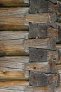 Log wall hut corner junction old russian style Royalty Free Stock Photo