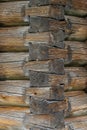 Log wall hut corner junction old russian style Royalty Free Stock Photo