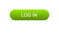 Log in web interface button green color, online application service, site design Royalty Free Stock Photo