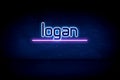 Logan - blue neon announcement signboard