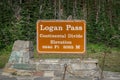Logan Pass Continental Divide Sign Royalty Free Stock Photo
