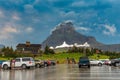 Logan Pass parking lot Glacier National Park Royalty Free Stock Photo