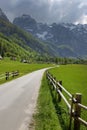 Majestic spring alpine scenery near Logar valley (Logarska dolina), Kamnik Savinja Alps, Slovenia, Europe Royalty Free Stock Photo