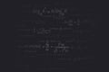 Logarithmic, derivative, trigonometric, logarithmic, hyperbolic and inverse equations and formulas on a black background