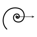 Logarithmic spiral equiangular spiral Royalty Free Stock Photo