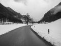 Logarska dolina in snowtime Royalty Free Stock Photo