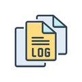 Color illustration icon for Logfile, file and document Royalty Free Stock Photo