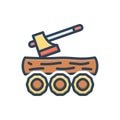 Color illustration icon for Logged, lumber and forest