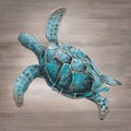 Loggerhead Turtle Impasto Painting Royalty Free Stock Photo