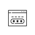 Logging into account using your web browser. Password in a dialog covered by asterisks. Pixel perfect icon Royalty Free Stock Photo