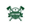 logging cross axes badge emblem vector logo design