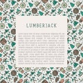 Logging and lumberjack with beard concept Royalty Free Stock Photo