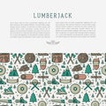 Logging and lumberjack with beard concept Royalty Free Stock Photo